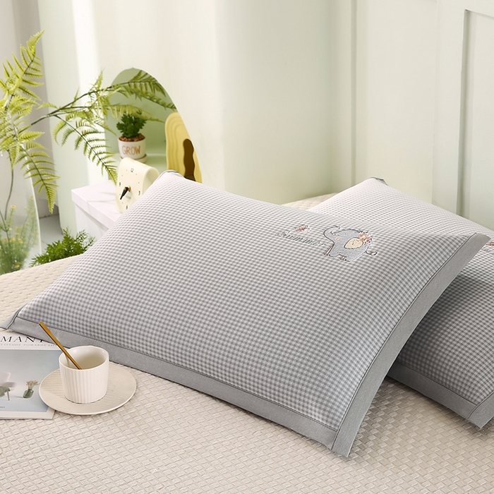 91家纺网 家纺一手货源 找家纺 小牛席业 2026新款夏日小象冰丝夏凉枕枕头枕芯 灰色