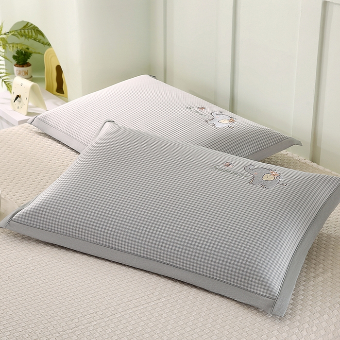 91家纺网 家纺一手货源 找家纺 小牛席业 2026新款夏日小象冰丝夏凉枕枕头枕芯 灰色