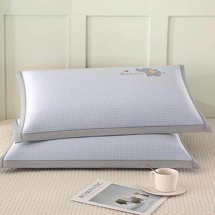 91家纺网 家纺一手货源 找家纺 小牛席业 2026新款夏日小象冰丝夏凉枕枕头枕芯 蓝色