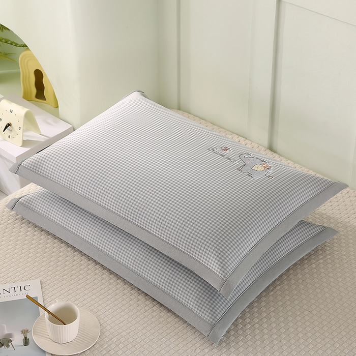 91家纺网 家纺一手货源 找家纺 小牛席业 2026新款夏日小象冰丝夏凉枕枕头枕芯 灰色