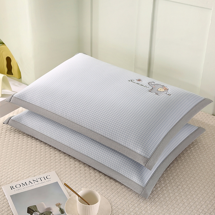 91家纺网 家纺一手货源 找家纺 小牛席业 2026新款夏日小象冰丝夏凉枕枕头枕芯 蓝色