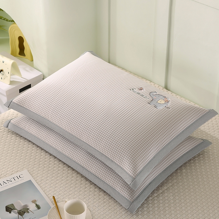 91家纺网 家纺一手货源 找家纺 小牛席业 2026新款夏日小象冰丝夏凉枕枕头枕芯 香槟