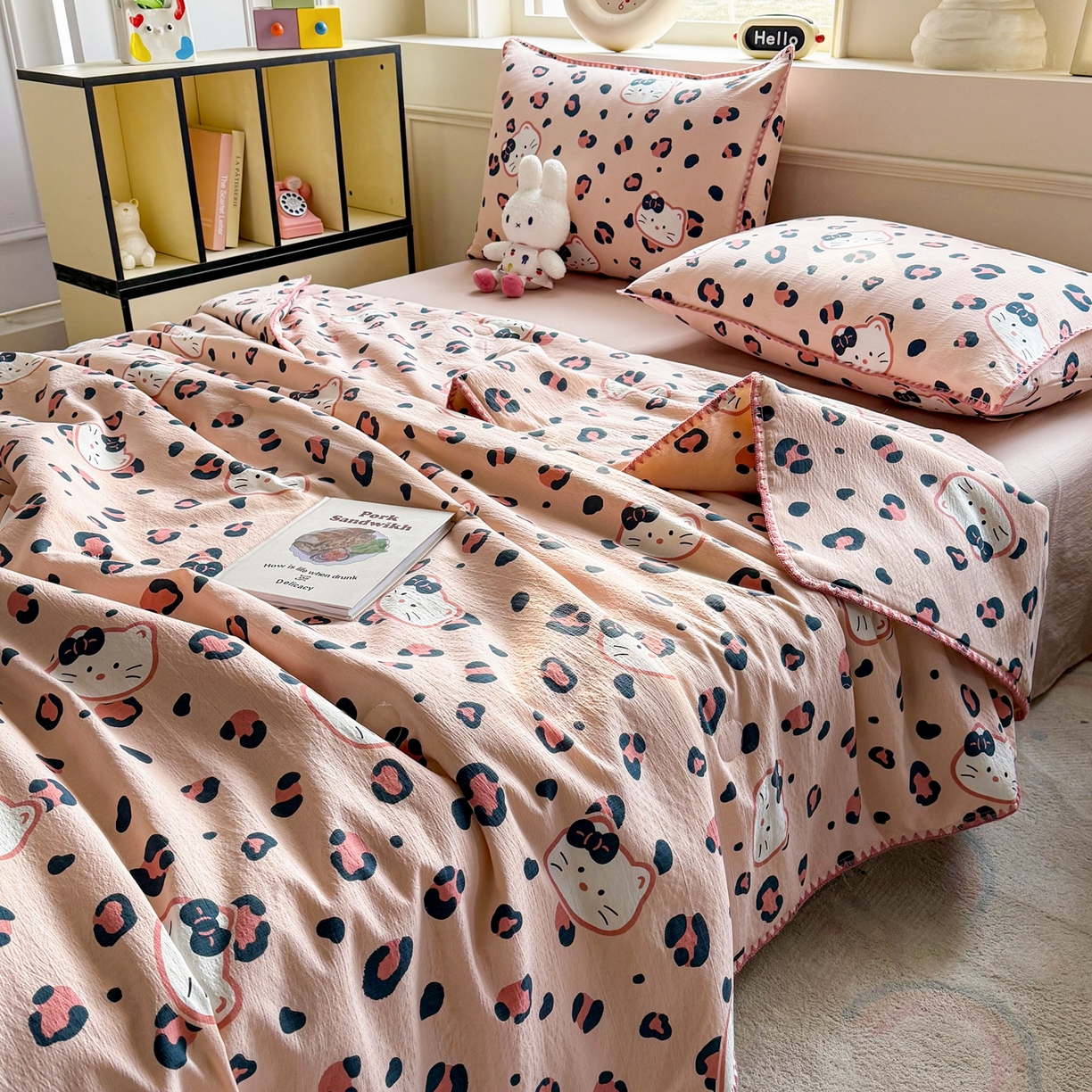 91家纺网 家纺一手货源 找家纺 （总）晚爱家纺（原晚安家居） 2026新款云感双层纱三角针夏被母婴级夏凉被贝壳边贝壳绣空调被四件套