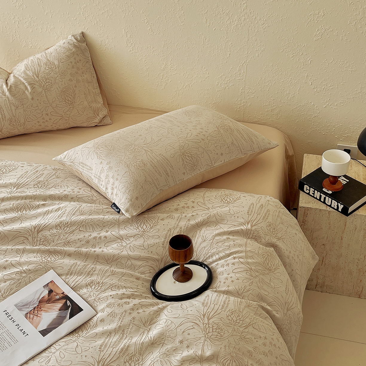 91家纺网 家纺一手货源 找家纺 小懒猪 2026新款棉麻立体提花四件套 棉麻凝夏