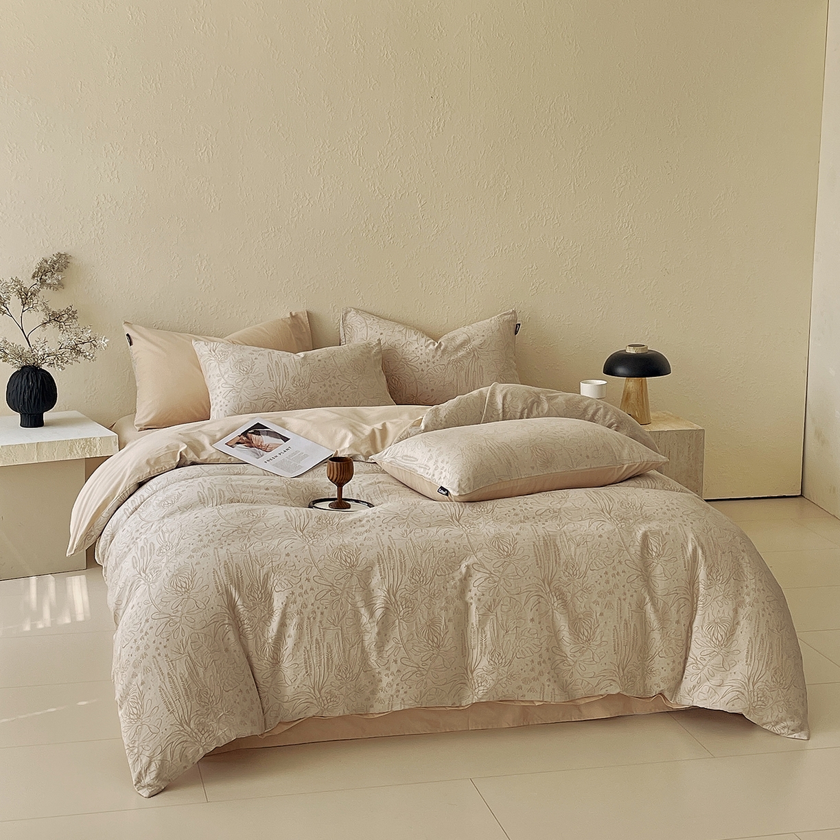 91家纺网 家纺一手货源 找家纺 小懒猪 2026新款棉麻立体提花四件套 棉麻凝夏