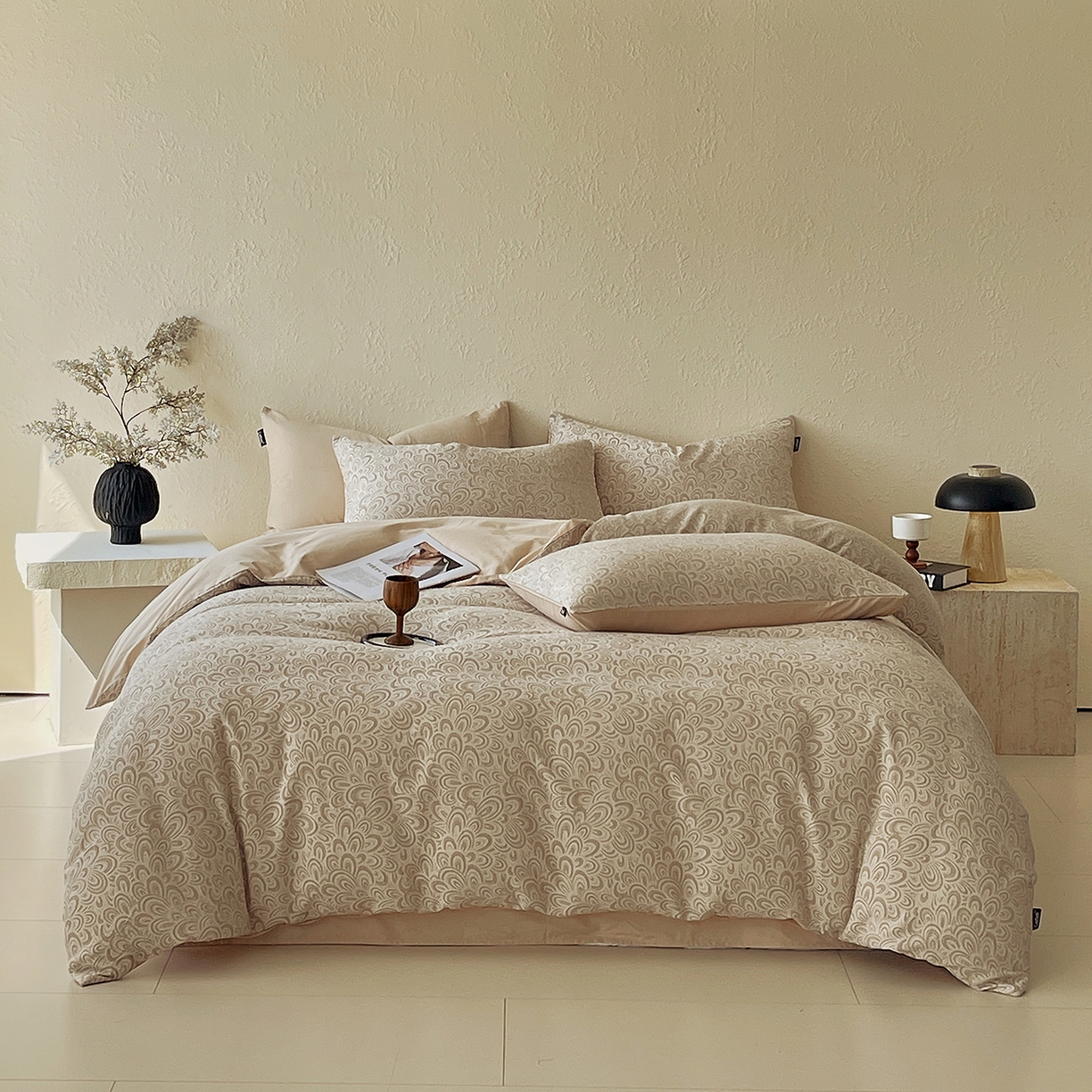 91家纺网 家纺一手货源 找家纺 （总）小懒猪 2026新款棉麻立体提花四件套