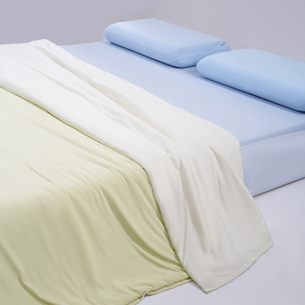 91家纺网 家纺一手货源 找家纺 花享莱 2026新款亚朵酒店同款被深睡双感凉感被夏被夏凉被空调被控温被pro3.0 竹青黄