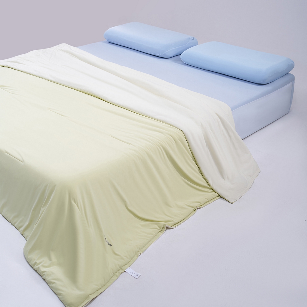 91家纺网 家纺一手货源 找家纺 花享莱 2026新款亚朵酒店同款被深睡双感凉感被夏被夏凉被空调被控温被pro3.0 竹青黄