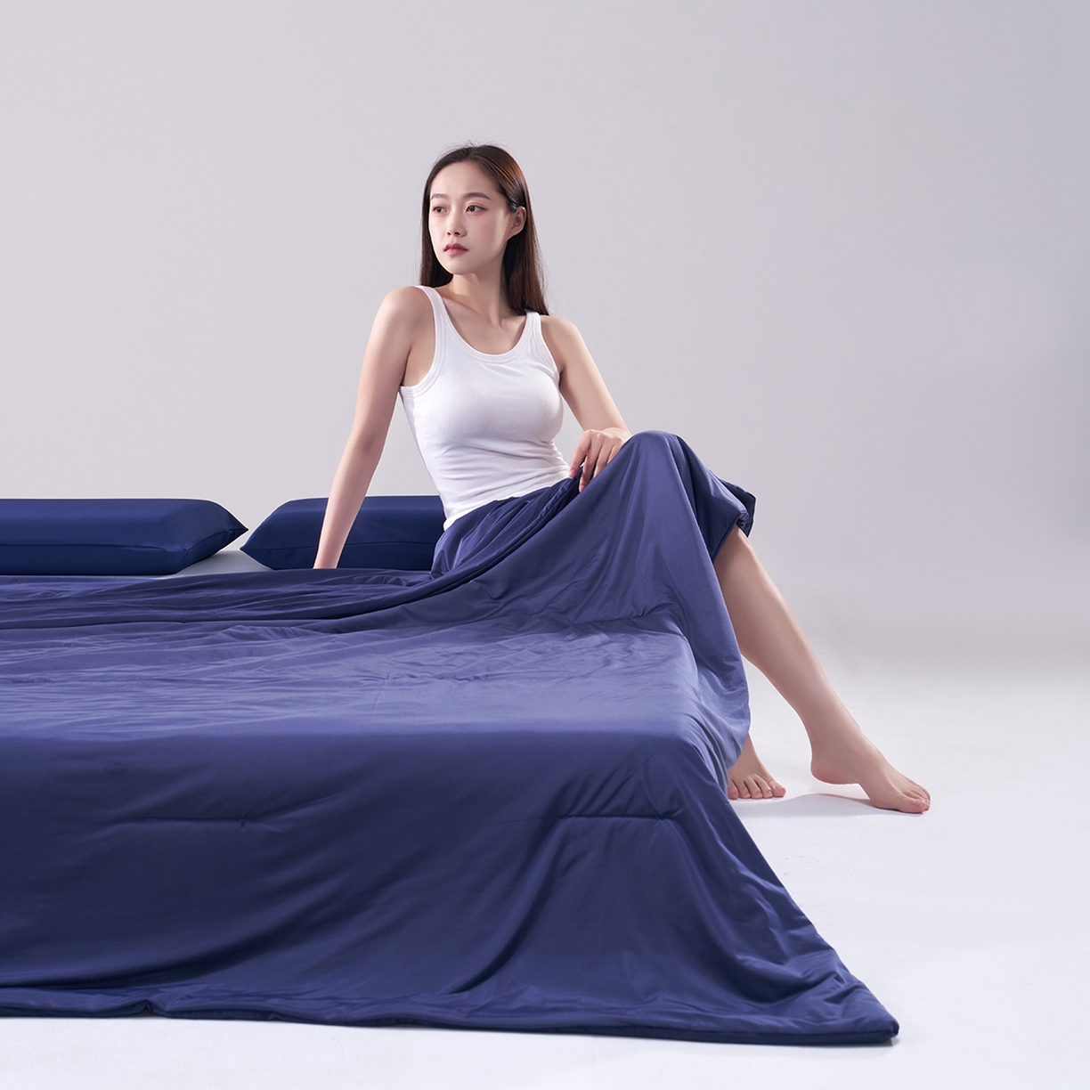 91家纺网 家纺一手货源 找家纺 花享莱 2026新款亚朵酒店同款被深睡双感凉感被夏被夏凉被空调被控温被pro3.0 深睡蓝