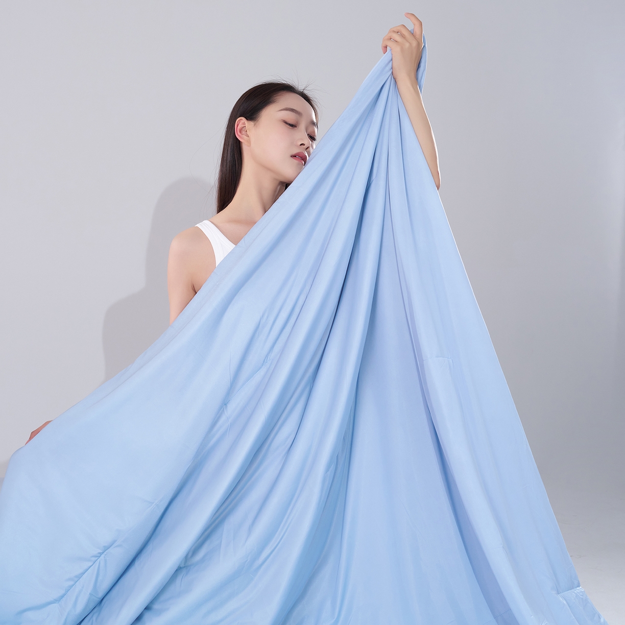 91家纺网 家纺一手货源 找家纺 花享莱 2026新款亚朵酒店同款被深睡双感凉感被夏被夏凉被空调被控温被pro3.0 双面凉感静水蓝