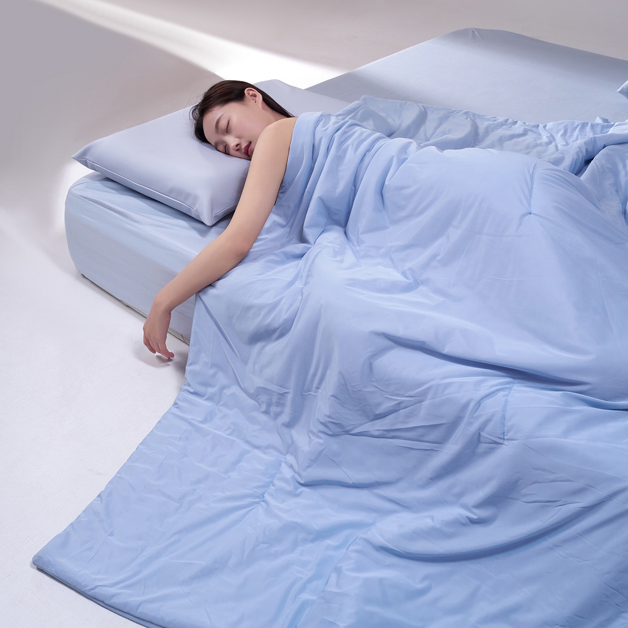 91家纺网 家纺一手货源 找家纺 花享莱 2026新款亚朵酒店同款被深睡双感凉感被夏被夏凉被空调被控温被pro3.0 双面凉感静水蓝