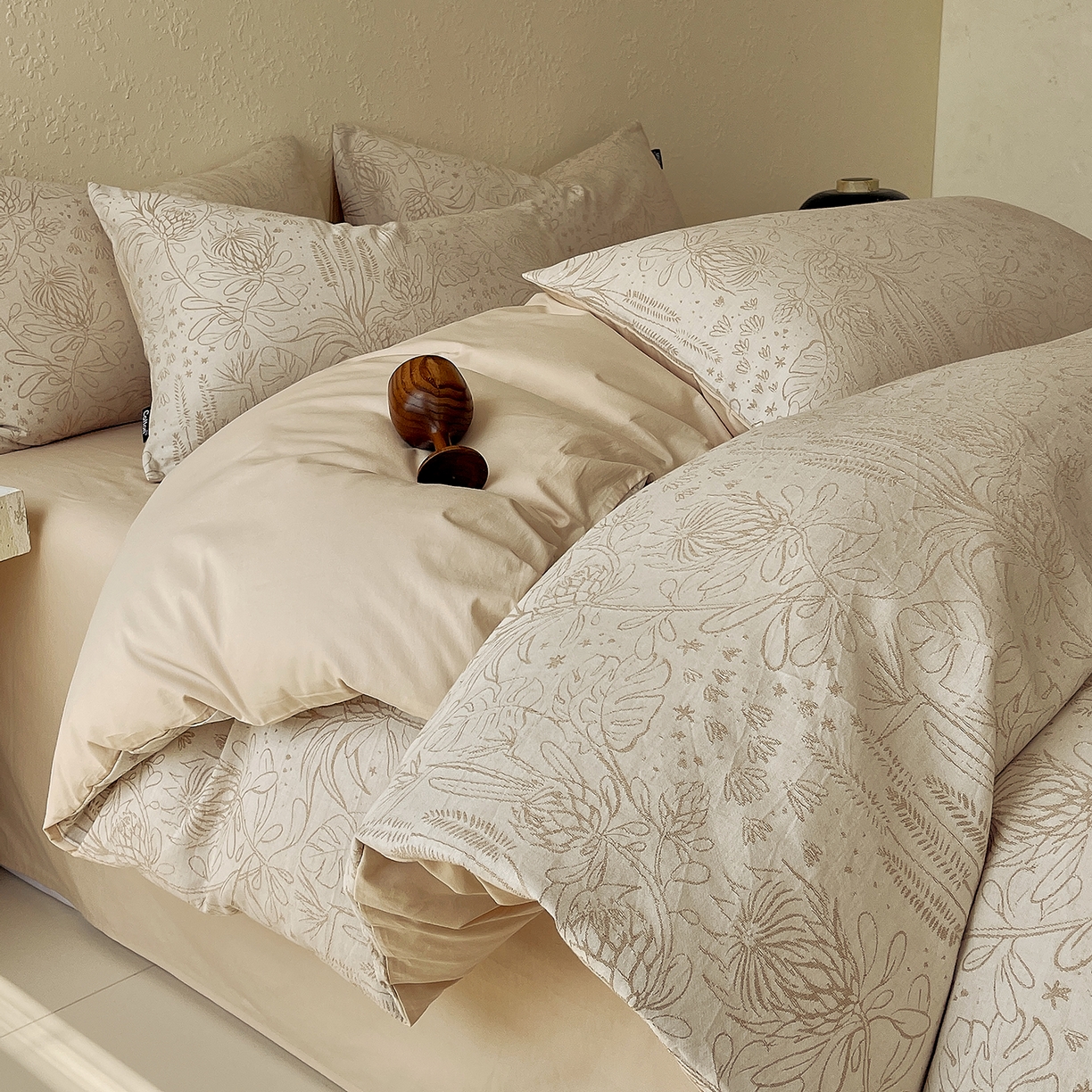 91家纺网 家纺一手货源 找家纺 小懒猪 2026新款棉麻立体提花四件套 棉麻凝夏