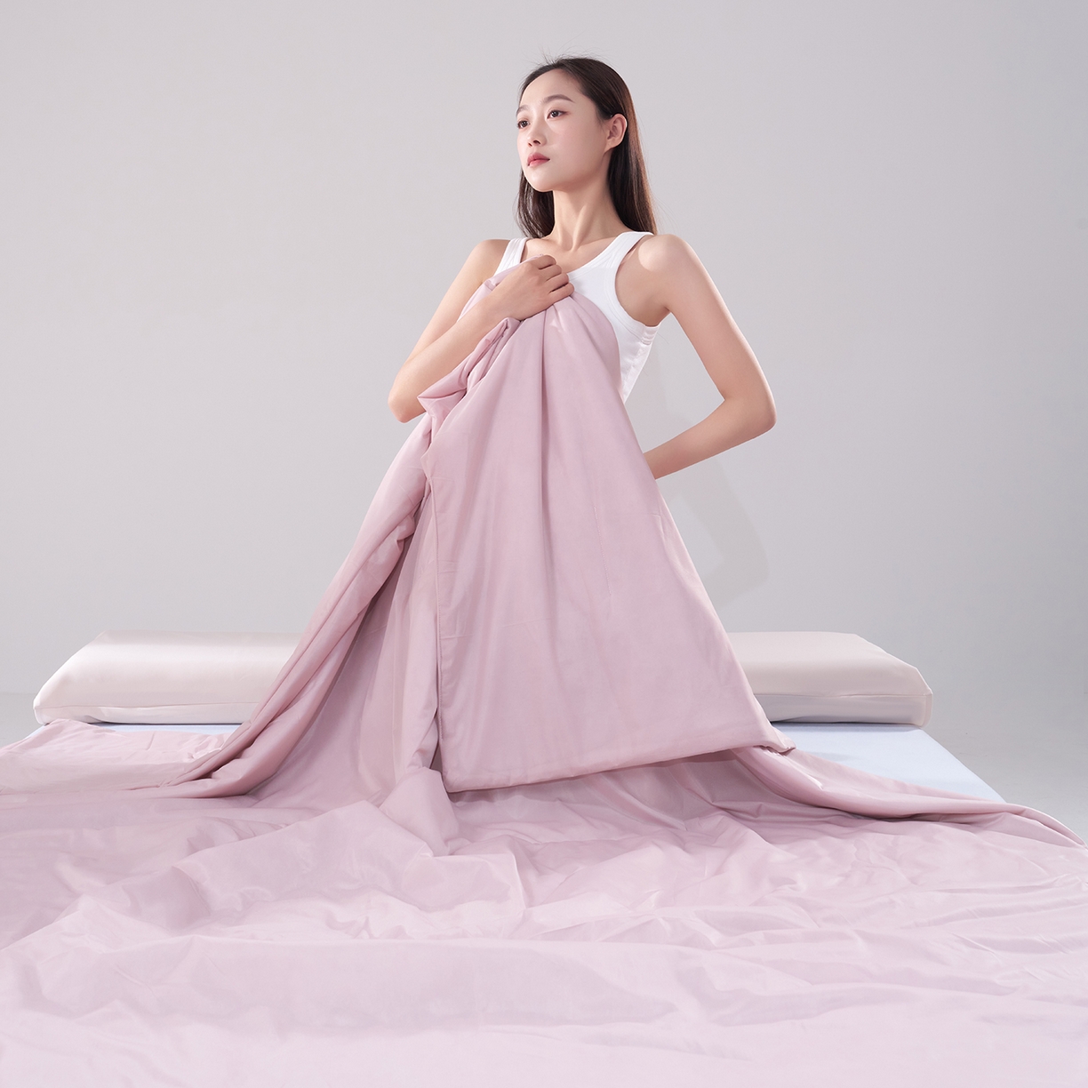 91家纺网 家纺一手货源 找家纺 花享莱 2026新款亚朵酒店同款被深睡双感凉感被夏被夏凉被空调被控温被pro3.0 双面凉感橘雾粉