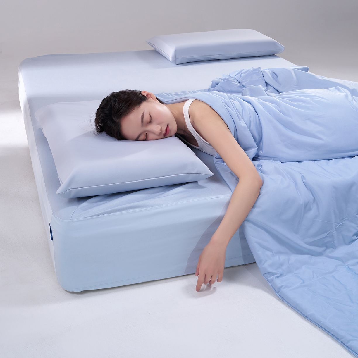 91家纺网 家纺一手货源 找家纺 花享莱 2026新款亚朵酒店同款被深睡双感凉感被夏被夏凉被空调被控温被pro3.0 双面凉感静水蓝