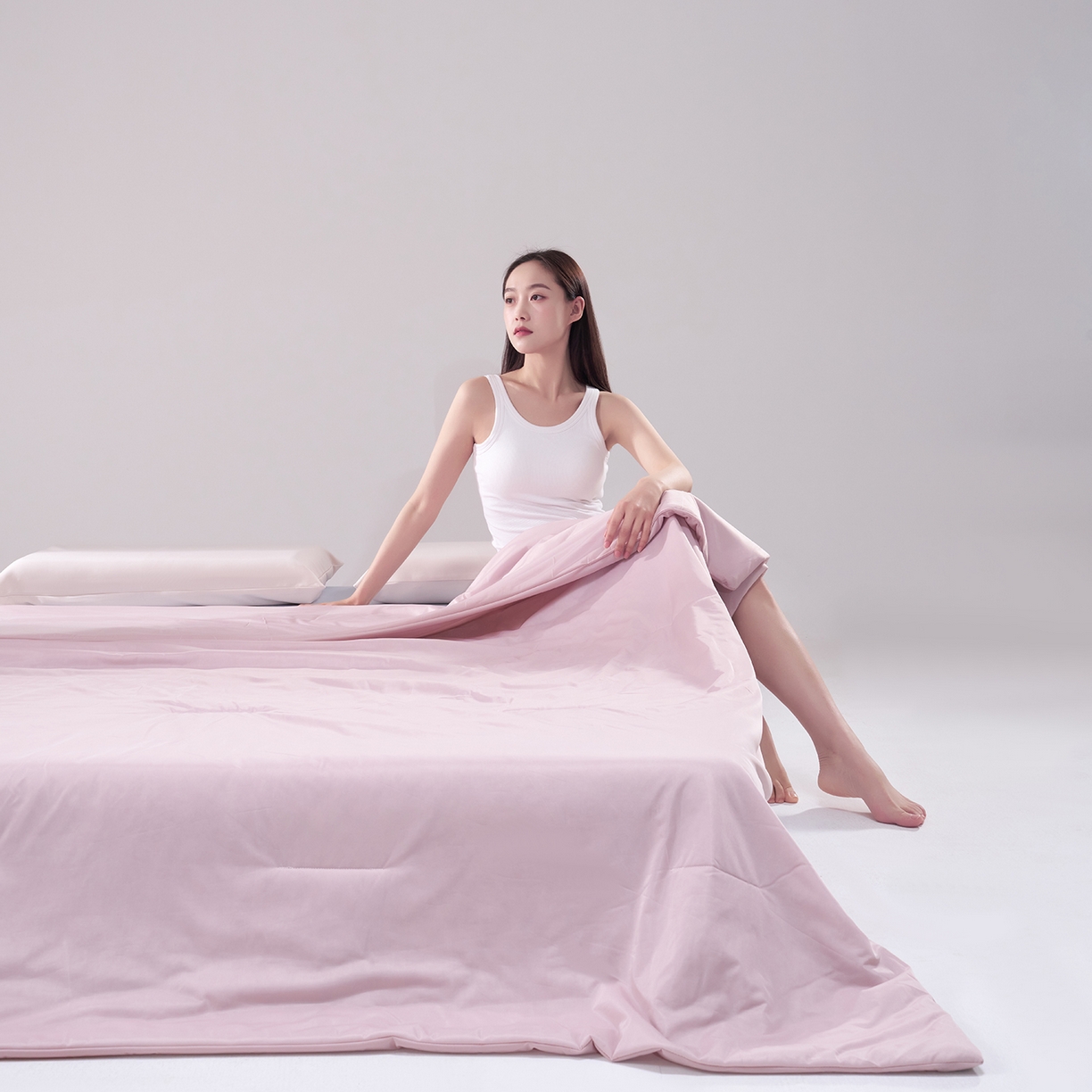 91家纺网 家纺一手货源 找家纺 花享莱 2026新款亚朵酒店同款被深睡双感凉感被夏被夏凉被空调被控温被pro3.0 双面凉感橘雾粉