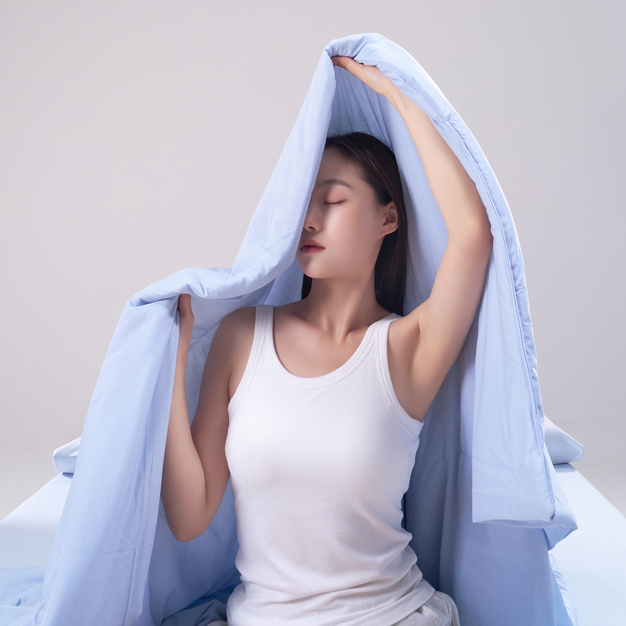 91家纺网 家纺一手货源 找家纺 花享莱 2026新款亚朵酒店同款被深睡双感凉感被夏被夏凉被空调被控温被pro3.0 双面凉感静水蓝