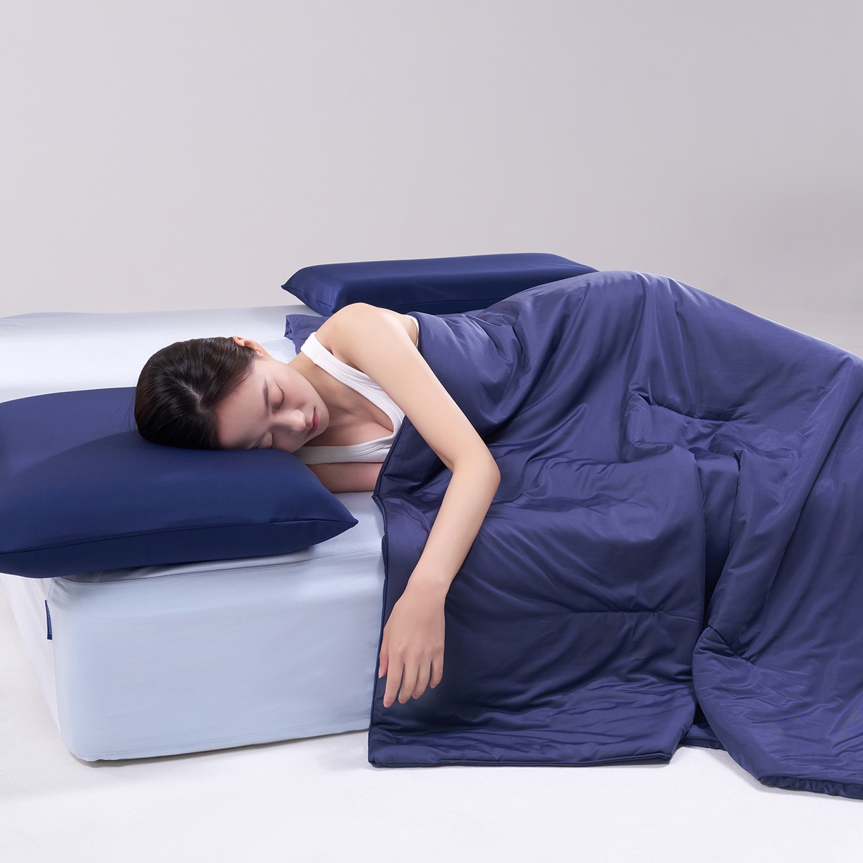 91家纺网 家纺一手货源 找家纺 花享莱 2026新款亚朵酒店同款被深睡双感凉感被夏被夏凉被空调被控温被pro3.0 双面凉感深睡蓝