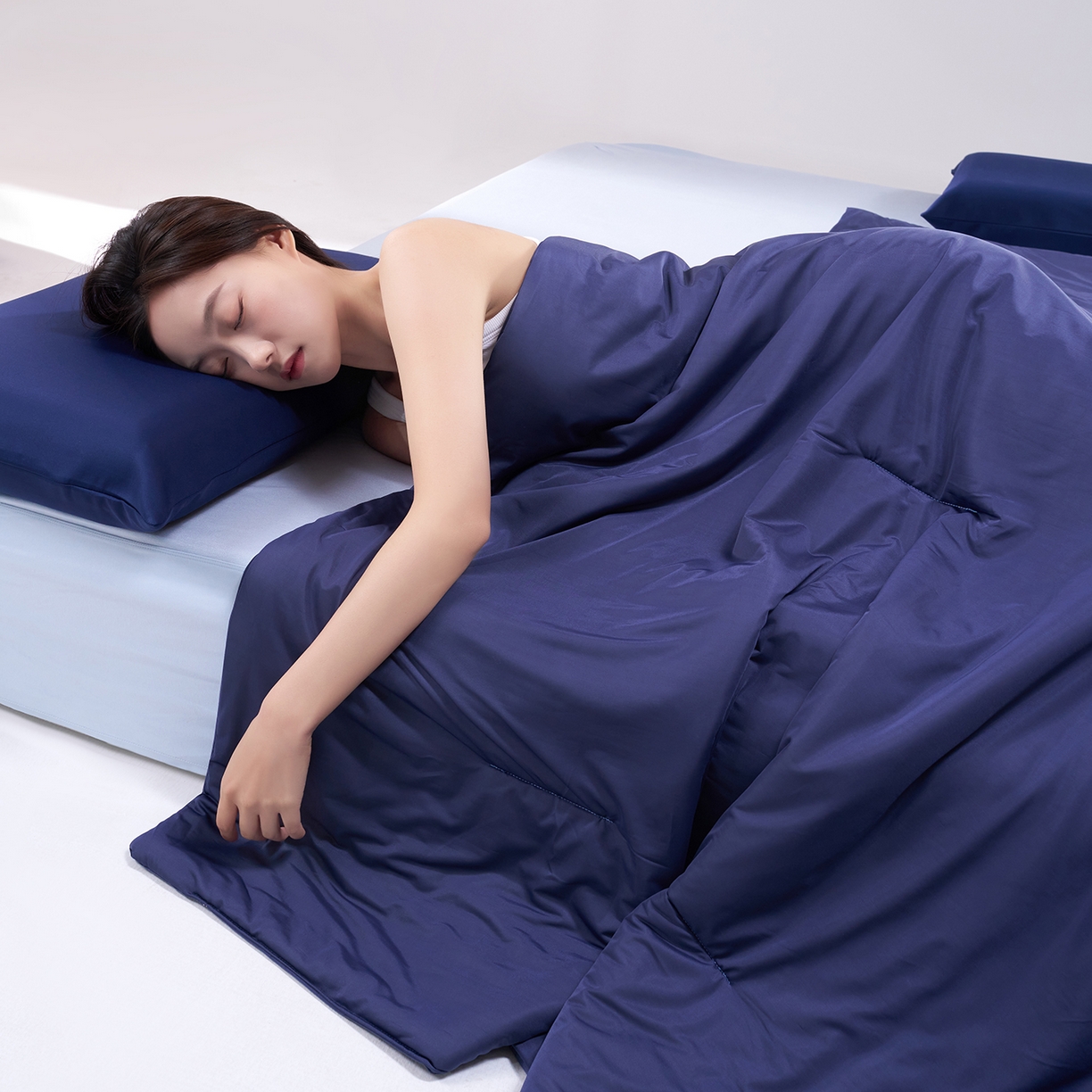 91家纺网 家纺一手货源 找家纺 花享莱 2026新款亚朵酒店同款被深睡双感凉感被夏被夏凉被空调被控温被pro3.0 双面凉感深睡蓝