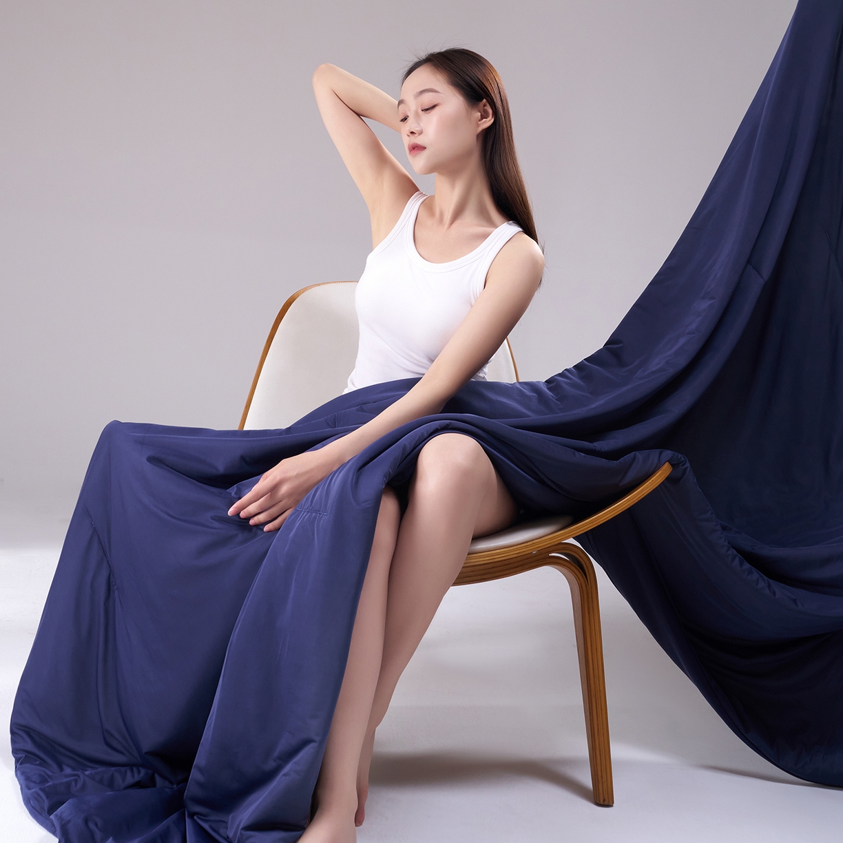 91家纺网 家纺一手货源 找家纺 花享莱 2026新款亚朵酒店同款被深睡双感凉感被夏被夏凉被空调被控温被pro3.0 双面凉感深睡蓝