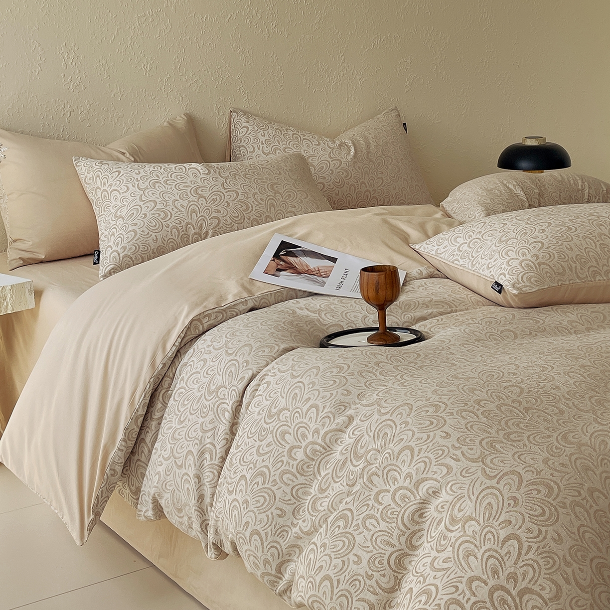 91家纺网 家纺一手货源 找家纺 （总）小懒猪 2026新款棉麻立体提花四件套