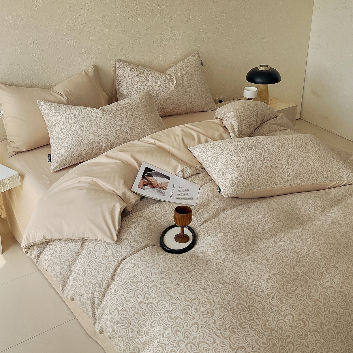 91家纺网 家纺一手货源 找家纺 （总）小懒猪 2026新款棉麻立体提花四件套