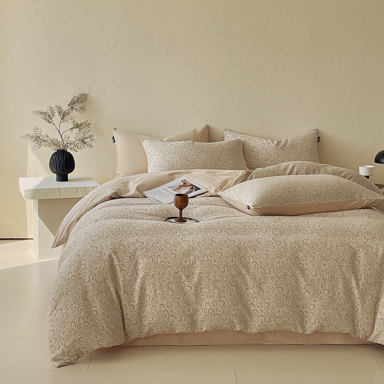 91家纺网 家纺一手货源 找家纺 （总）小懒猪 2026新款棉麻立体提花四件套