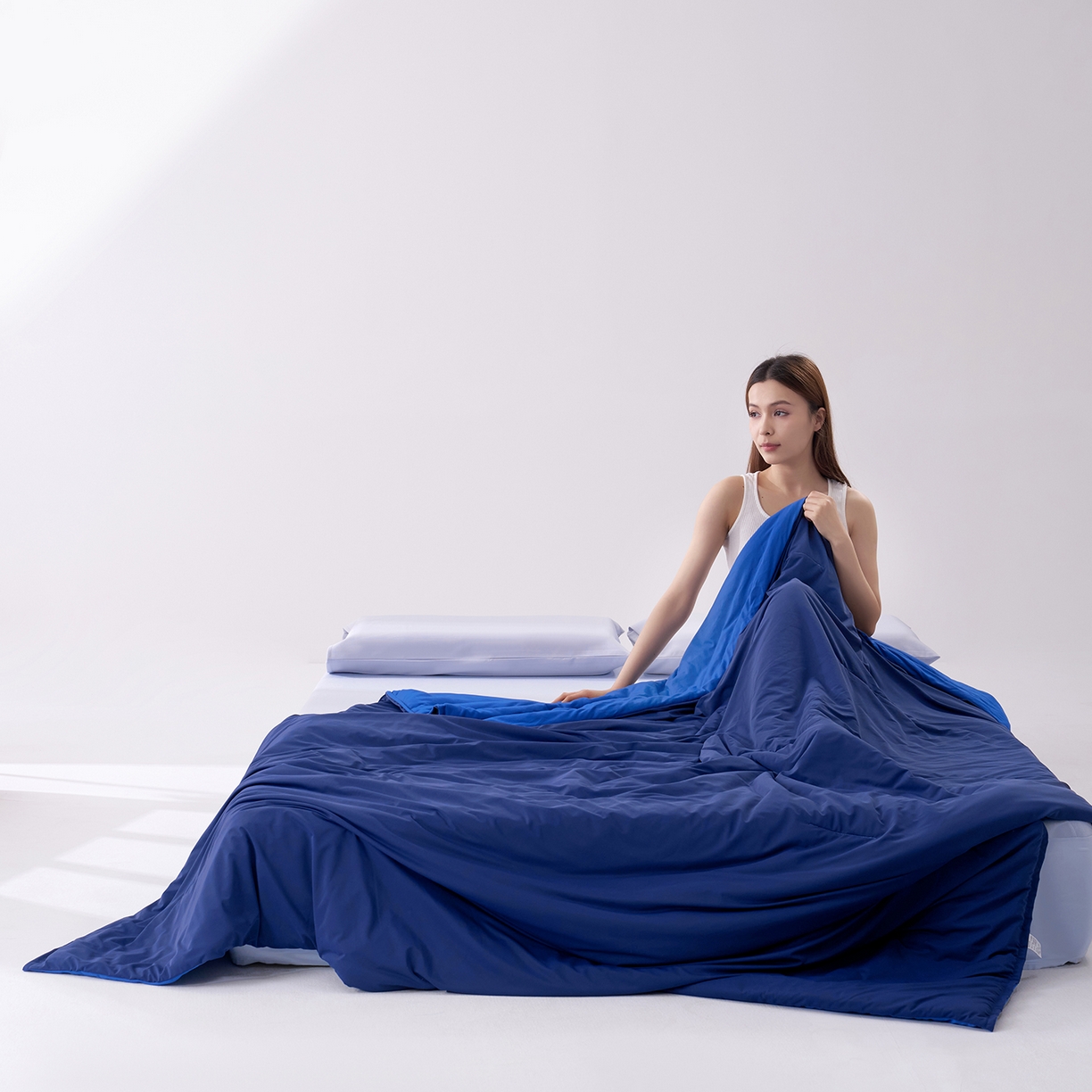 91家纺网 家纺一手货源 找家纺 花享莱 2026新款亚朵同款质量夏季双感深睡被夏被夏被夏凉被pro3.0 深睡蓝