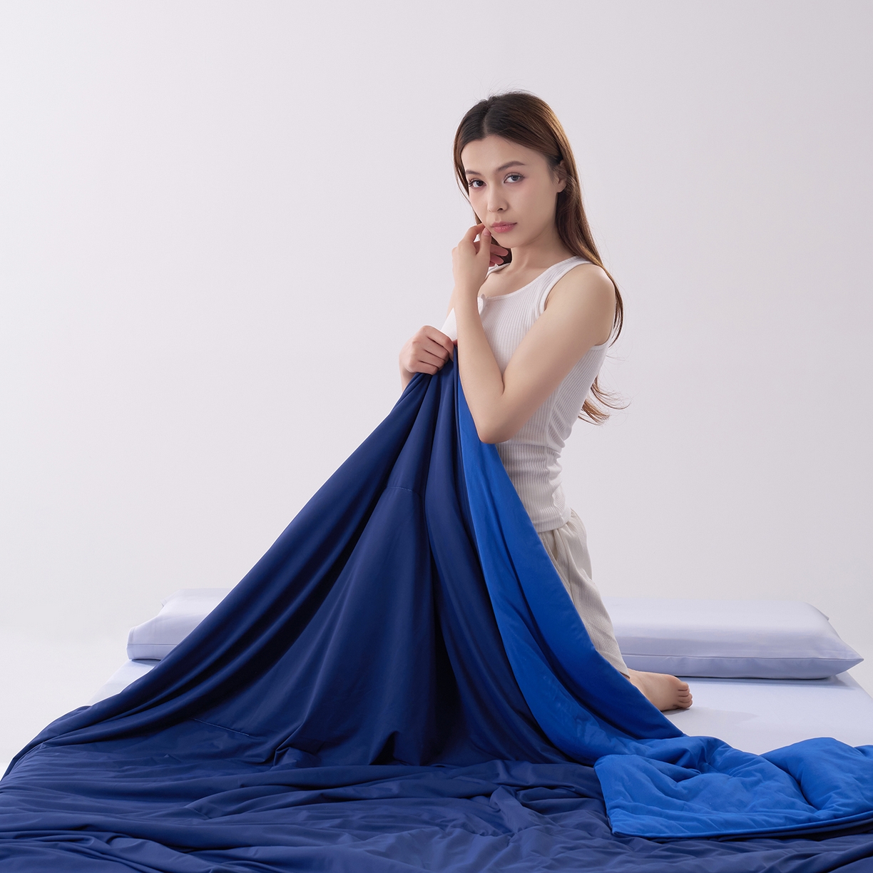 91家纺网 家纺一手货源 找家纺 花享莱 2026新款亚朵同款质量夏季双感深睡被夏被夏被夏凉被pro3.0 深睡蓝