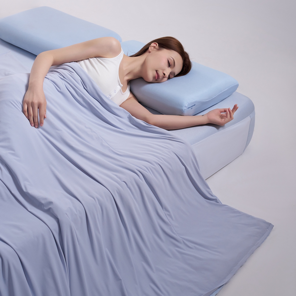 91家纺网 家纺一手货源 找家纺 花享莱 2026新款亚朵同款质量夏季双感深睡被夏被夏被夏凉被pro3.0 青空灰