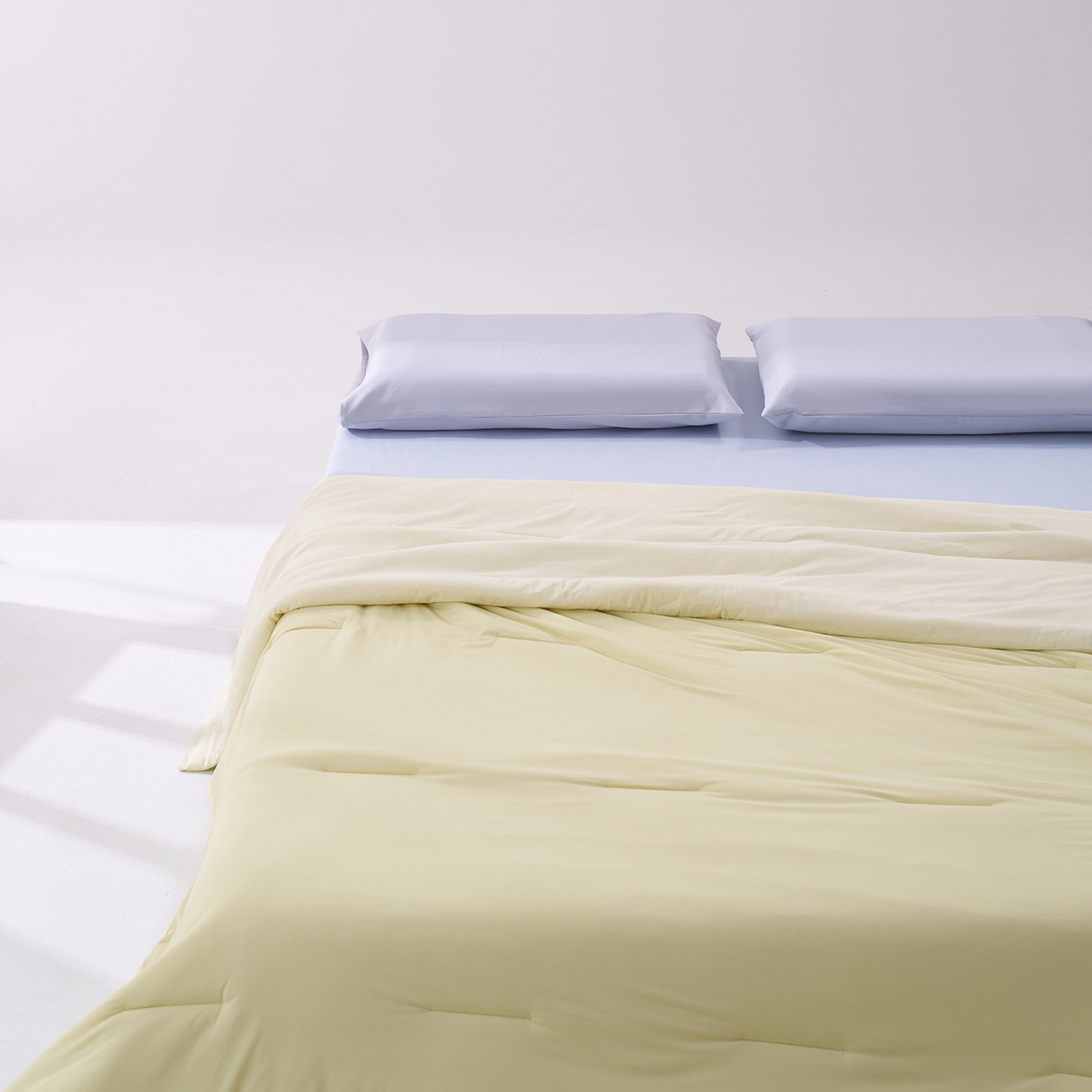 91家纺网 家纺一手货源 找家纺 花享莱 2026新款亚朵同款质量夏季双感深睡被夏被夏被夏凉被pro3.0 竹青黄