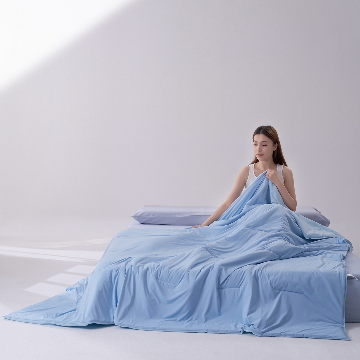 91家纺网 家纺一手货源 找家纺 花享莱 2026新款亚朵同款质量夏季双感深睡被夏被夏被夏凉被pro3.0 静水蓝
