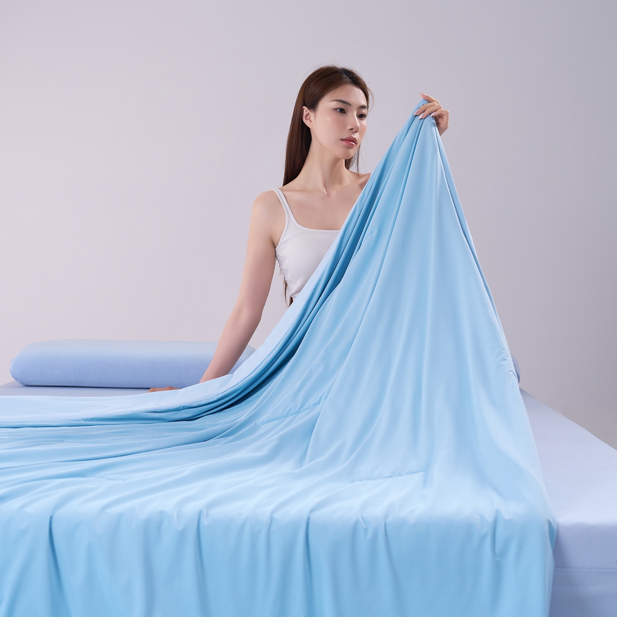 91家纺网 家纺一手货源 找家纺 花享莱 2026新款高品质亚朵酒店同款夏季双感深睡被夏被夏凉被空调被pro3.0 静水蓝