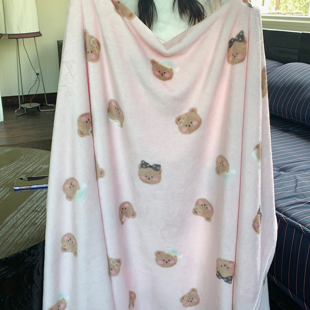 91家纺网 家纺一手货源 找家纺 桃喜 2026新款330g双面印花牛奶绒毛毯毯子 小熊奶盖