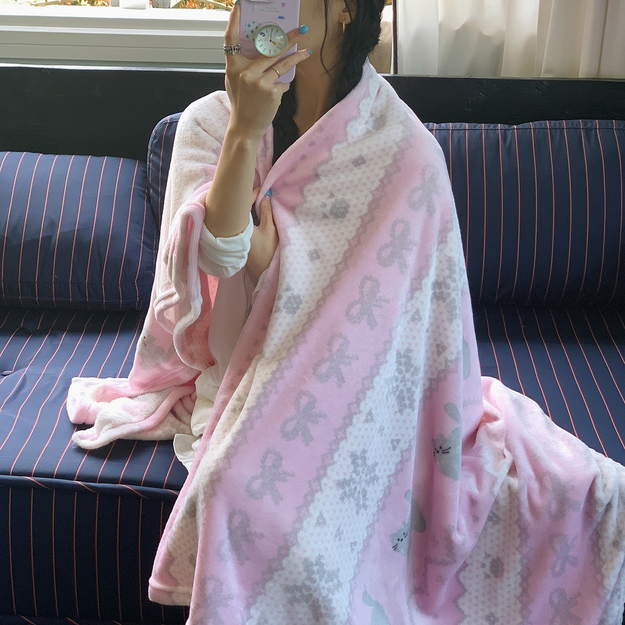 91家纺网 家纺一手货源 找家纺 桃喜 2026新款330g双面印花牛奶绒毛毯毯子 费尔岛小猫