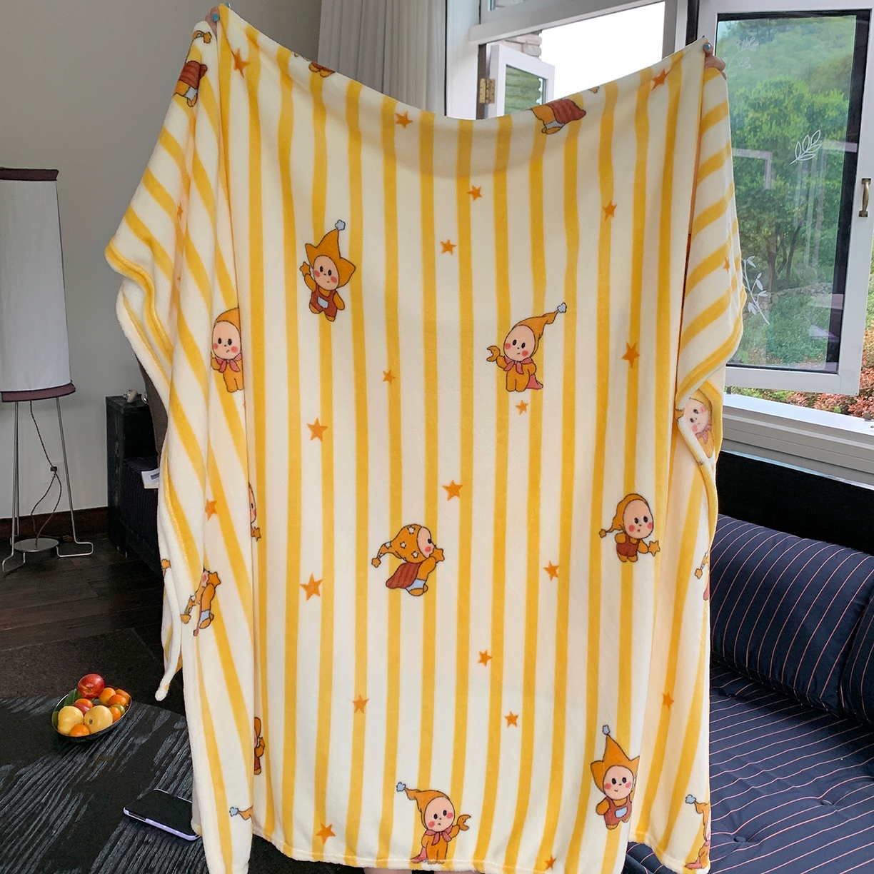 桃喜 2026新款330g双面印花牛奶绒毛毯毯子 星星小精灵