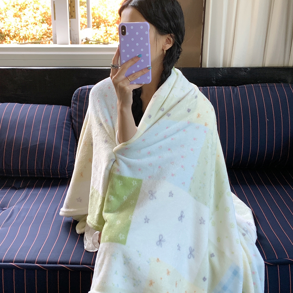 91家纺网 家纺一手货源 找家纺 桃喜 2026新款330g双面印花牛奶绒毛毯毯子 绿格拼布碎花