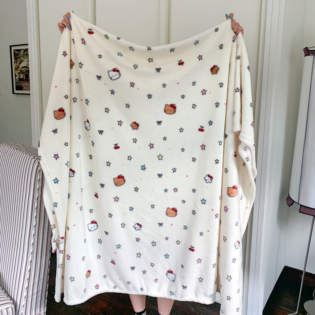 91家纺网 家纺一手货源 找家纺 桃喜 2026新款330g双面印花牛奶绒毛毯毯子 星星猫咪