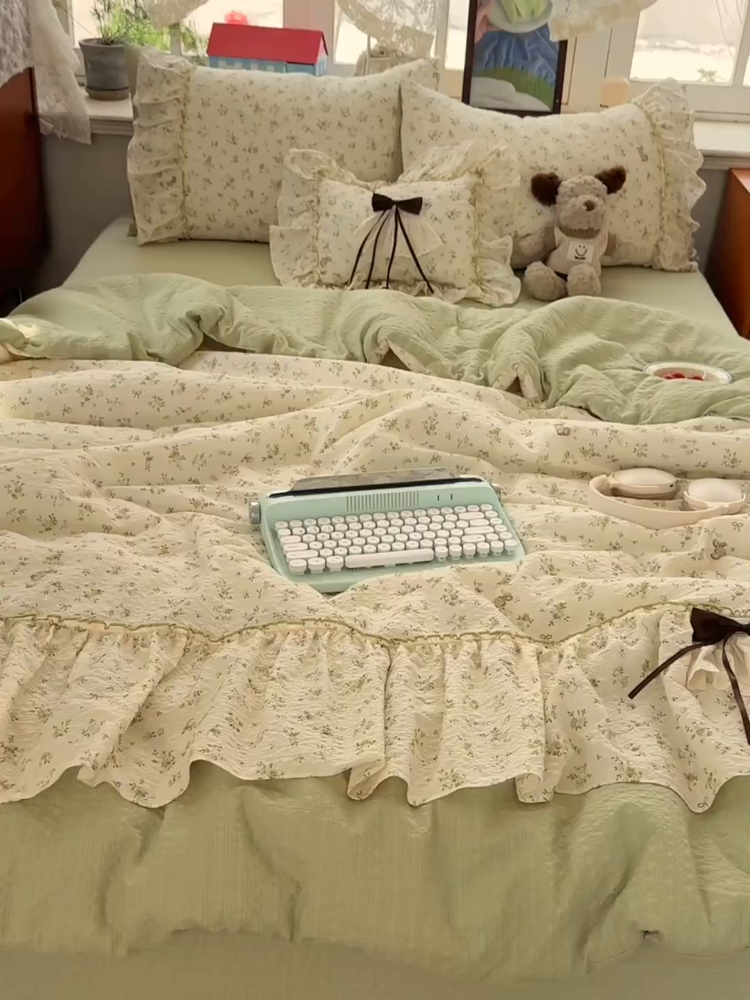 91家纺网 家纺一手货源 找家纺 （总）栩裕纺织 2026新款提花泡芙棉立体花边简约韩系夏被-夏被三件套四件套