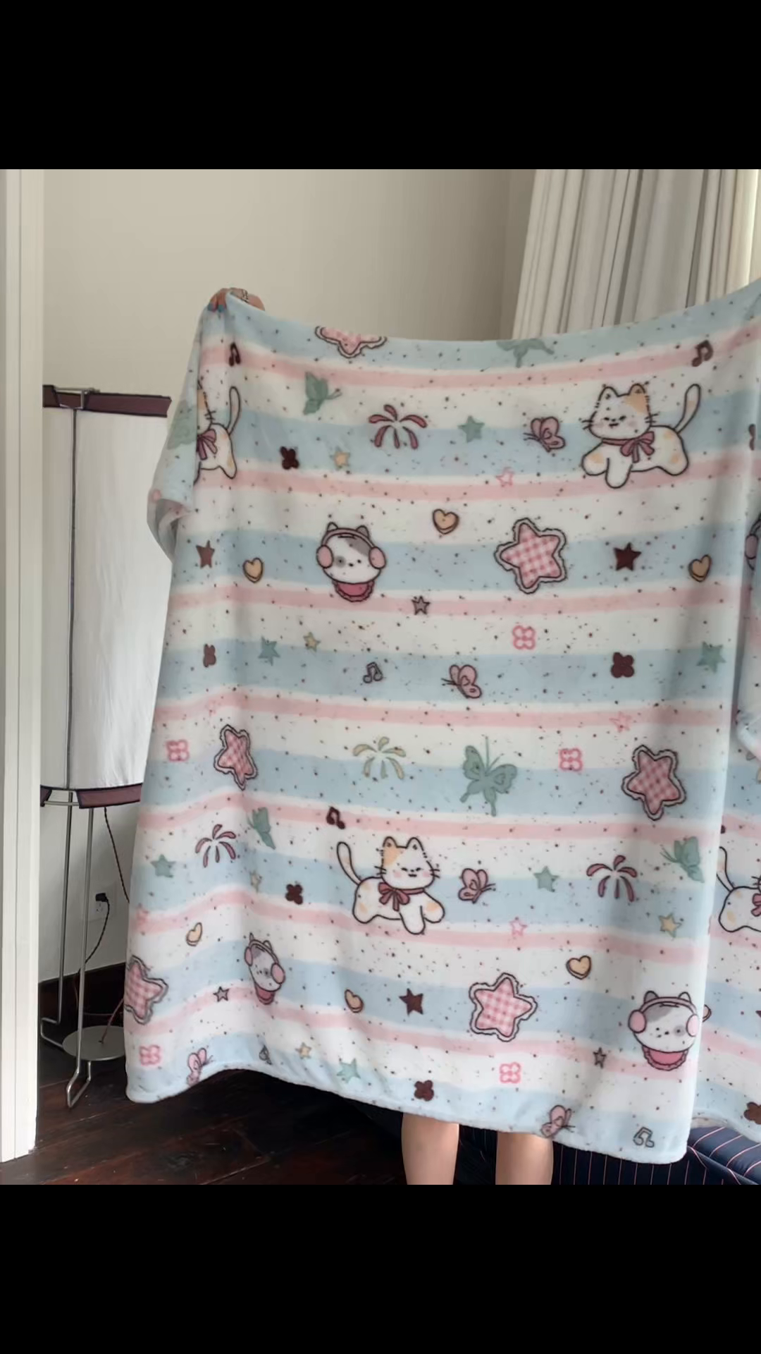 91家纺网 家纺一手货源 找家纺 桃喜 2026新款330g双面印花牛奶绒毛毯毯子 马卡龙猫咪