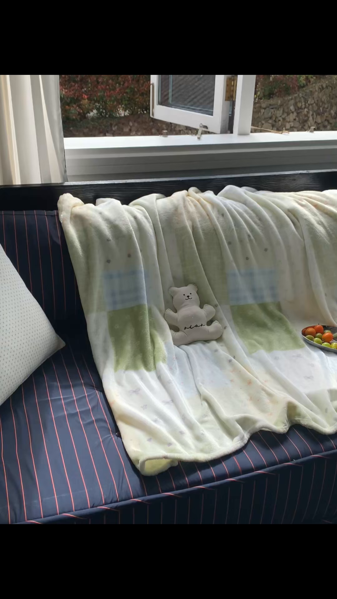 91家纺网 家纺一手货源 找家纺 桃喜 2026新款330g双面印花牛奶绒毛毯毯子 绿格拼布碎花