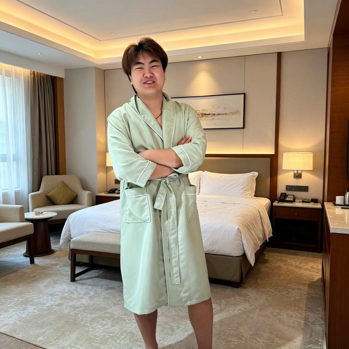 91家纺网 家纺一手货源 找家纺 （总）安力森/诚臻酒店用品 2026新款简约纯色亲肤丝滑浴袍