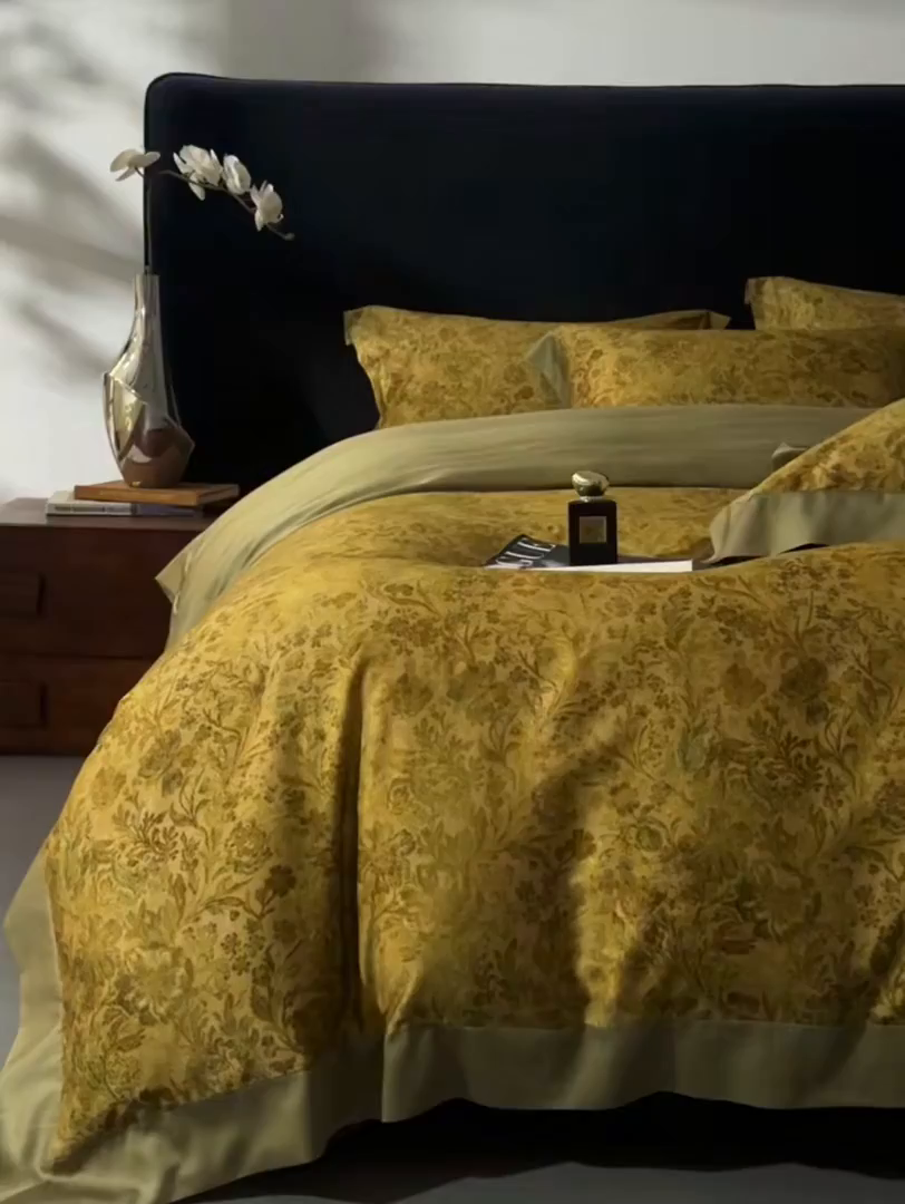 91家纺网 家纺一手货源 找家纺 南通朵美纺织品有限公司 2026新款100支天丝棉系列四件套 锦香