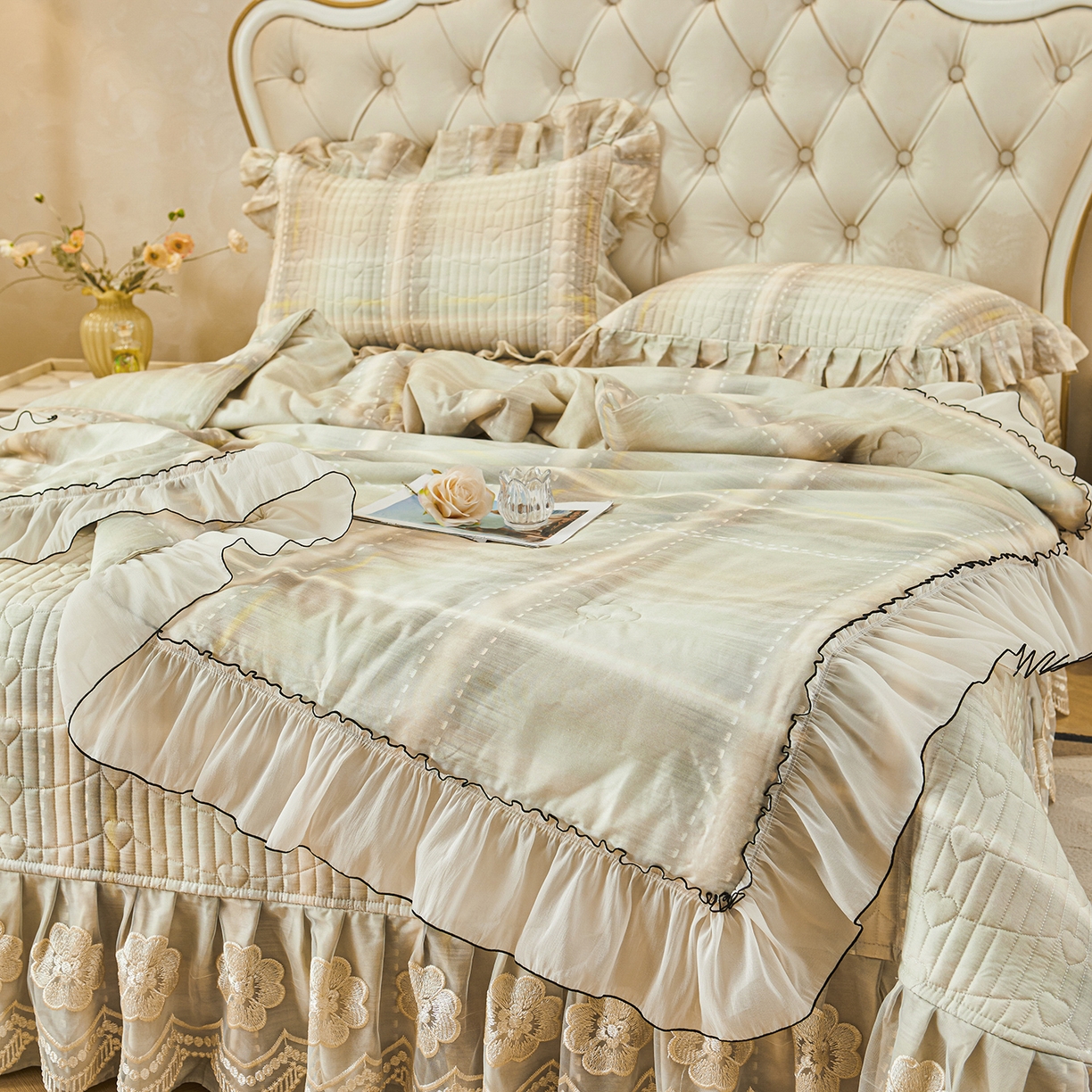 91家纺网 家纺一手货源 找家纺 （总）宜凡家纺 2026新款全棉数码印花夏被床盖四件套④号系列