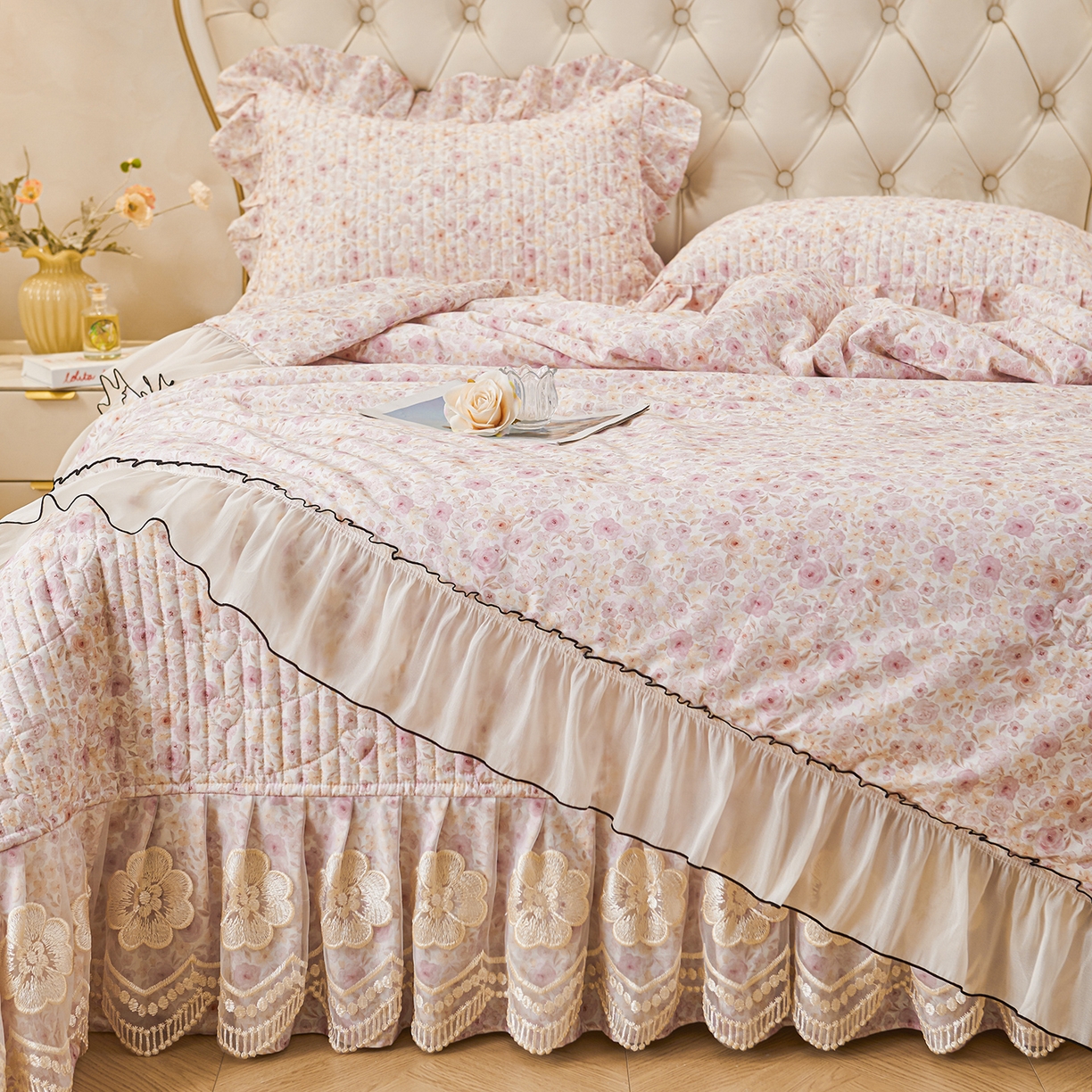 91家纺网 家纺一手货源 找家纺 宜凡家纺 2026新款全棉数码印花夏被床盖四件套④号系列 醒春集