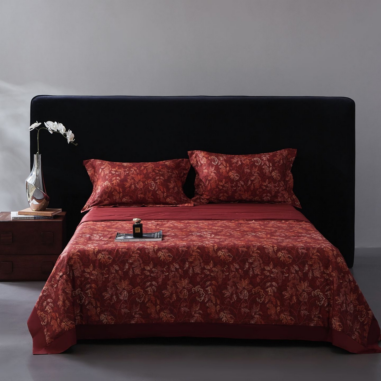 91家纺网 家纺一手货源 找家纺 南通朵美纺织品有限公司 2026新款100支天丝棉夏被四件套系列 繁花似锦（红）