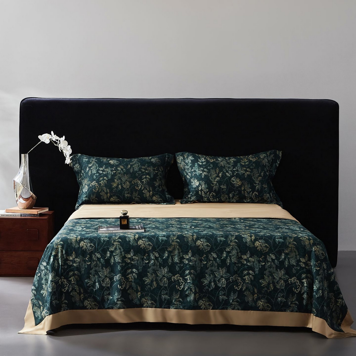 91家纺网 家纺一手货源 找家纺 南通朵美纺织品有限公司 2026新款100支天丝棉夏被四件套系列 繁花似锦（绿）