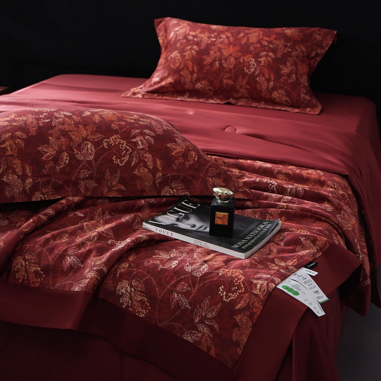 91家纺网 家纺一手货源 找家纺 南通朵美纺织品有限公司 2026新款100支天丝棉夏被四件套系列 繁花似锦（红）