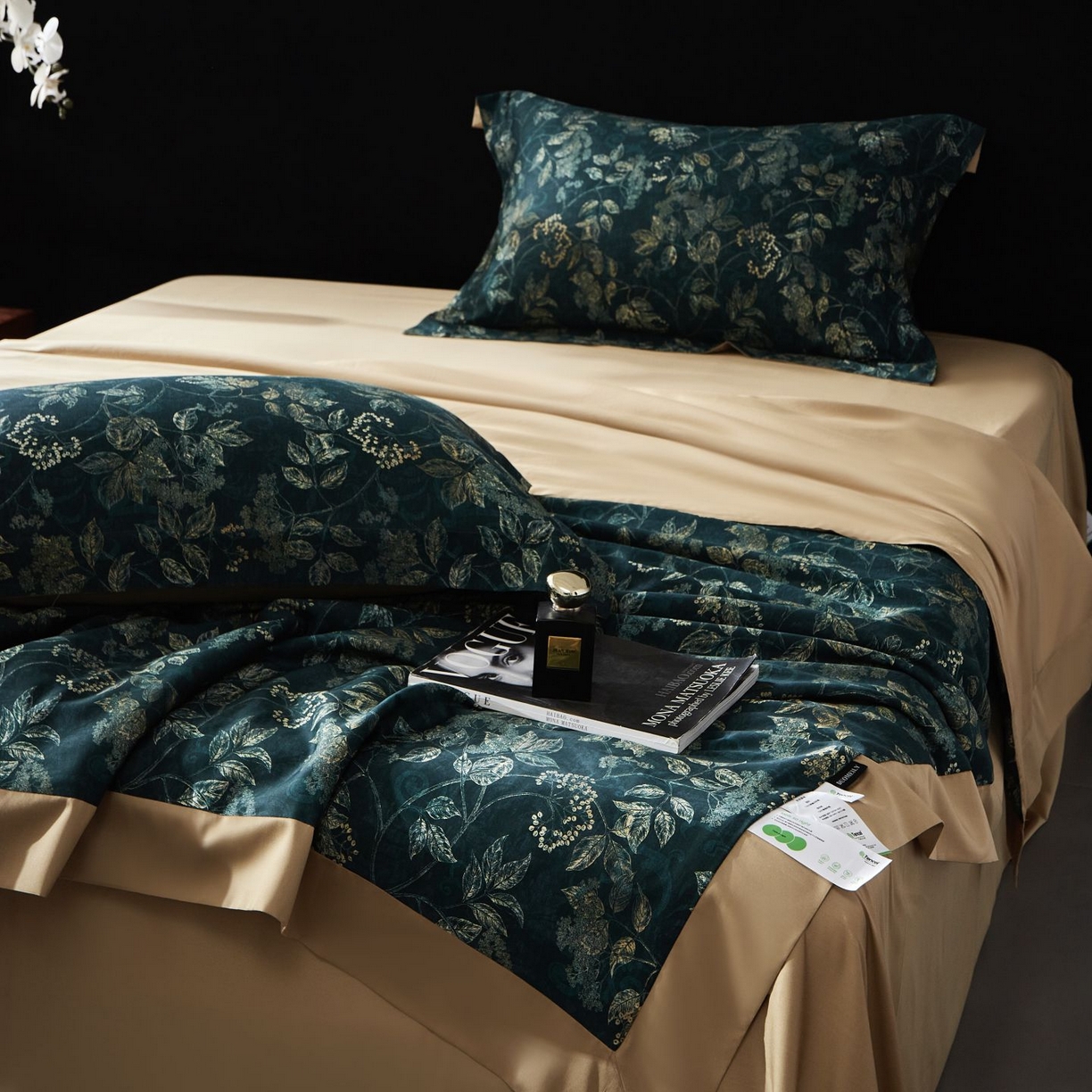 91家纺网 家纺一手货源 找家纺 南通朵美纺织品有限公司 2026新款100支天丝棉夏被四件套系列 繁花似锦（绿）