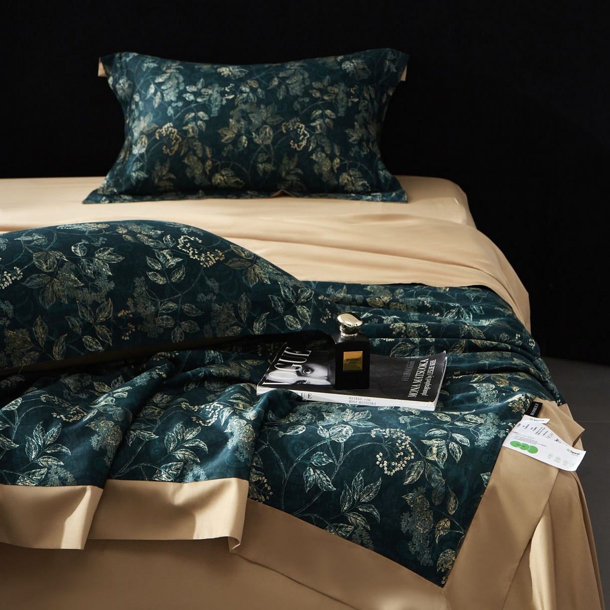 91家纺网 家纺一手货源 找家纺 南通朵美纺织品有限公司 2026新款100支天丝棉夏被四件套系列 繁花似锦（绿）