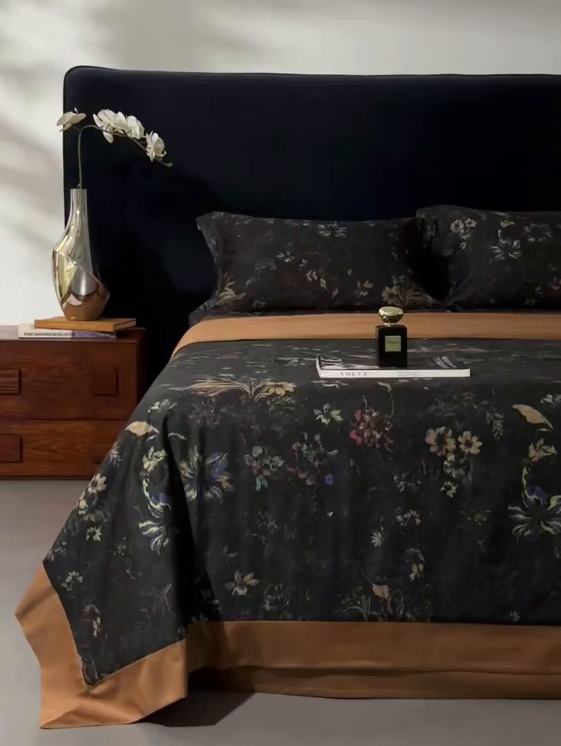 91家纺网 家纺一手货源 找家纺 南通朵美纺织品有限公司 2026新款100支天丝棉夏被四件套系列 花案